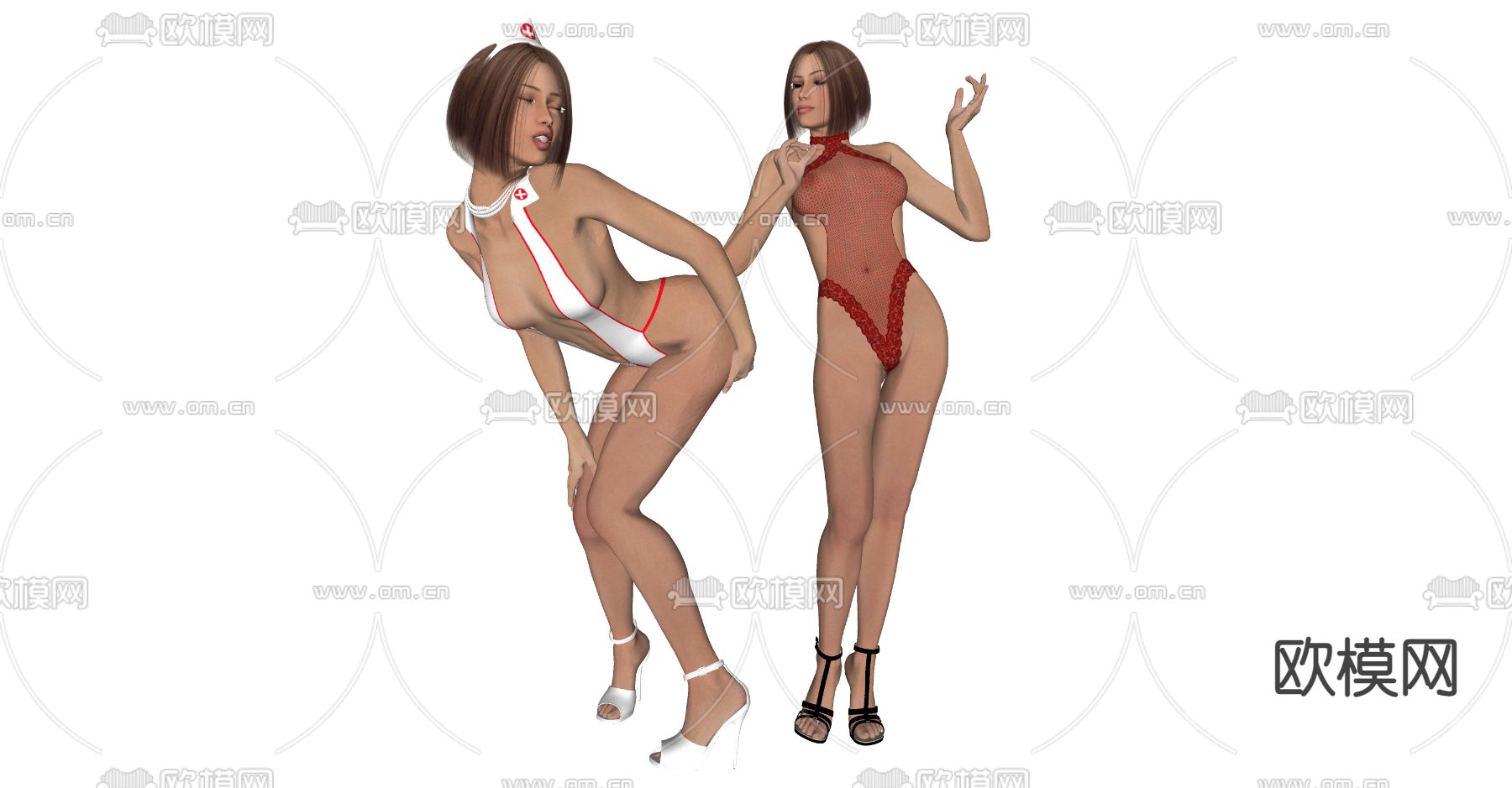 现代性感人物su模型下载（渲染图2）