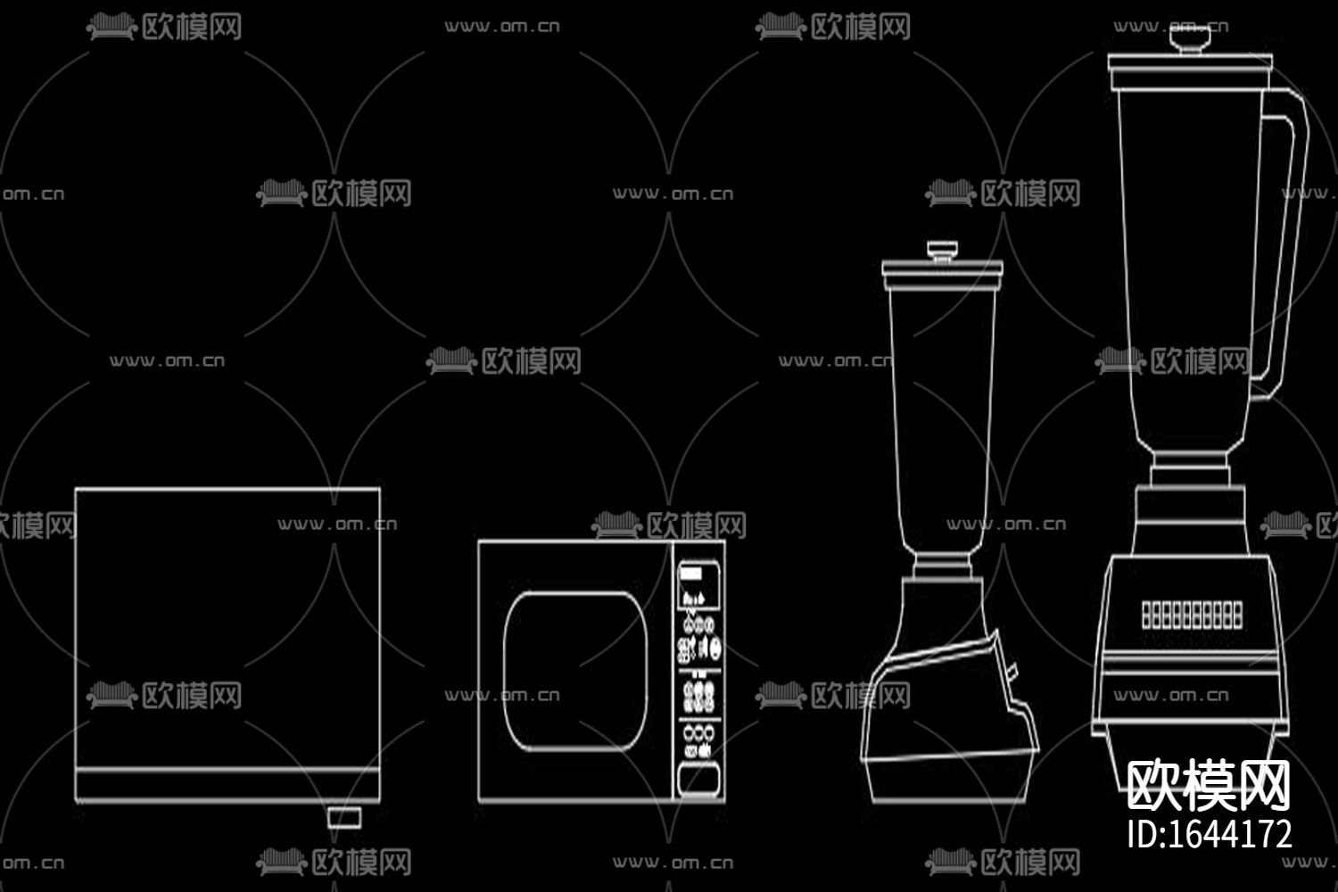 咖啡厅电器设备cad图库下载（渲染图3）