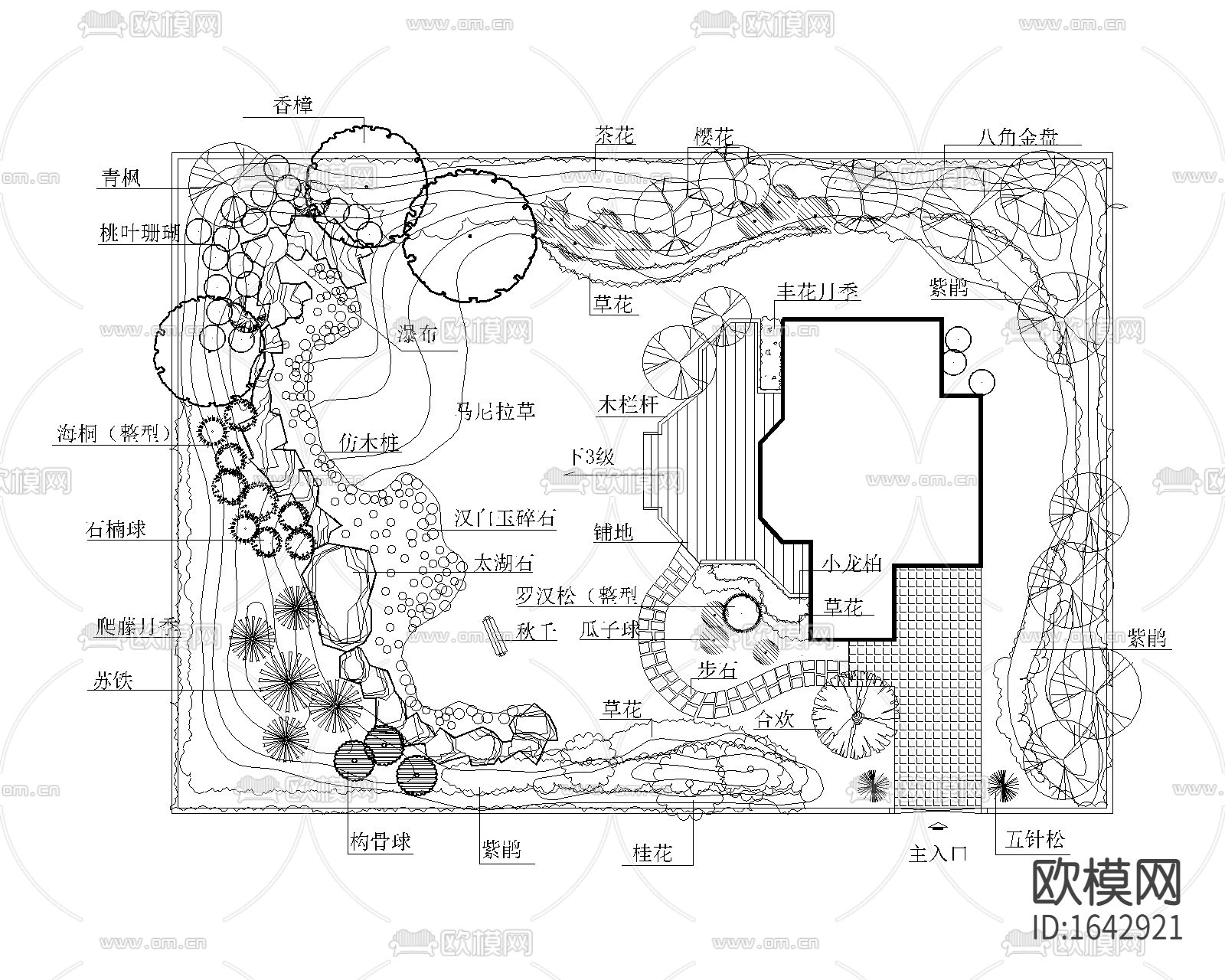 庭院景观cad施工图下载（渲染图2）
