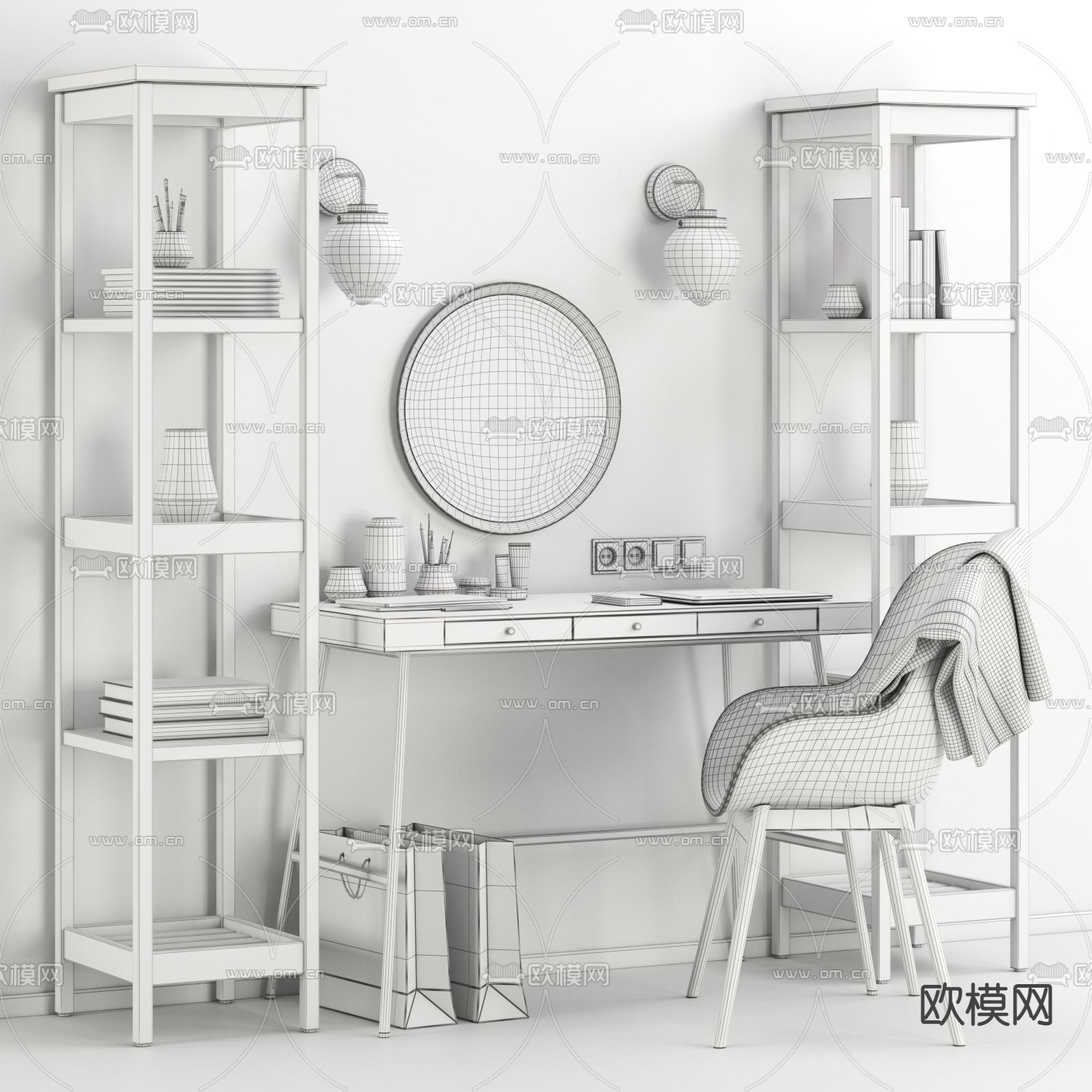 现代梳妆台3d模型