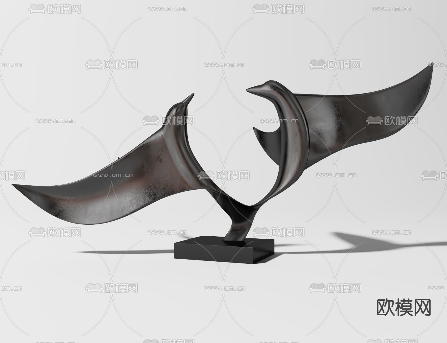 现代抽象动物雕塑3d模型