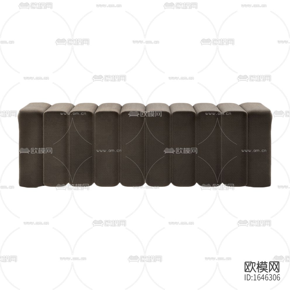 现代轻奢灰褐色布艺沙发凳下载