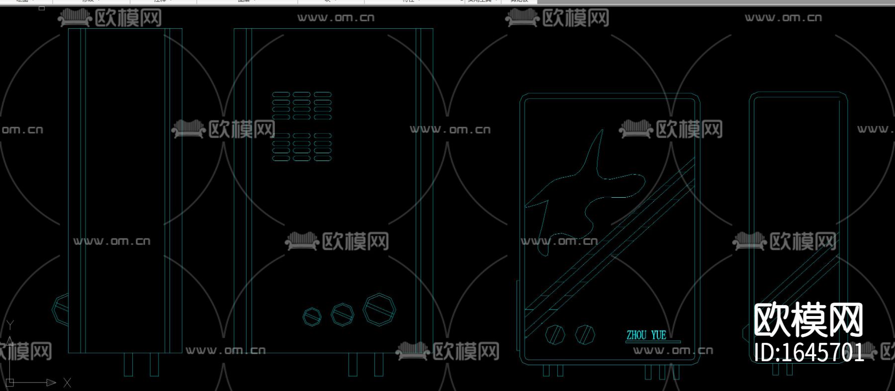 厨房电器平面立面cad图库下载（渲染图10）