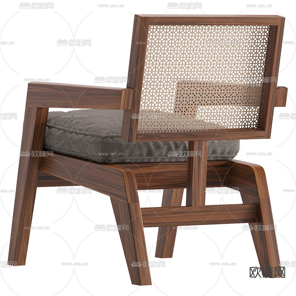 北欧编藤单椅3d模型下载（渲染图3）