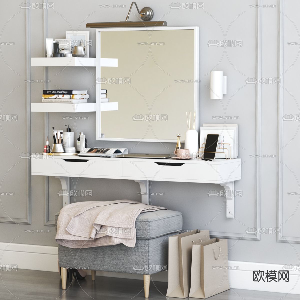 现代梳妆台3d模型