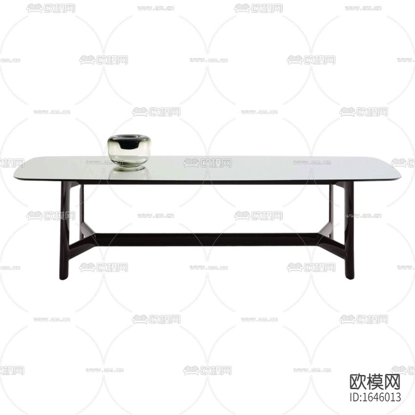 现代简约黑色烤漆实木餐桌下载