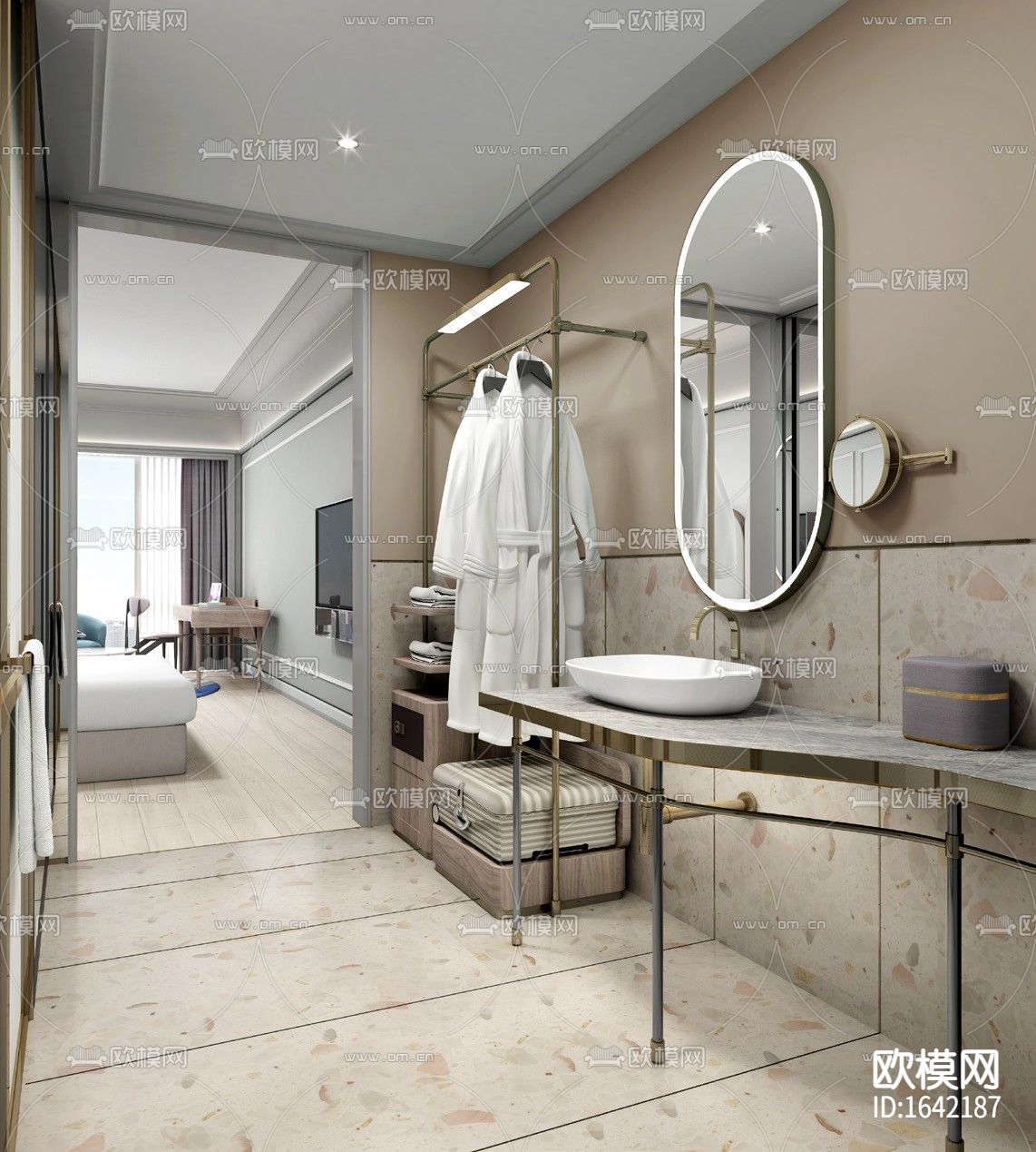 兰州雅高美居酒店客房样板间下载（渲染图3）