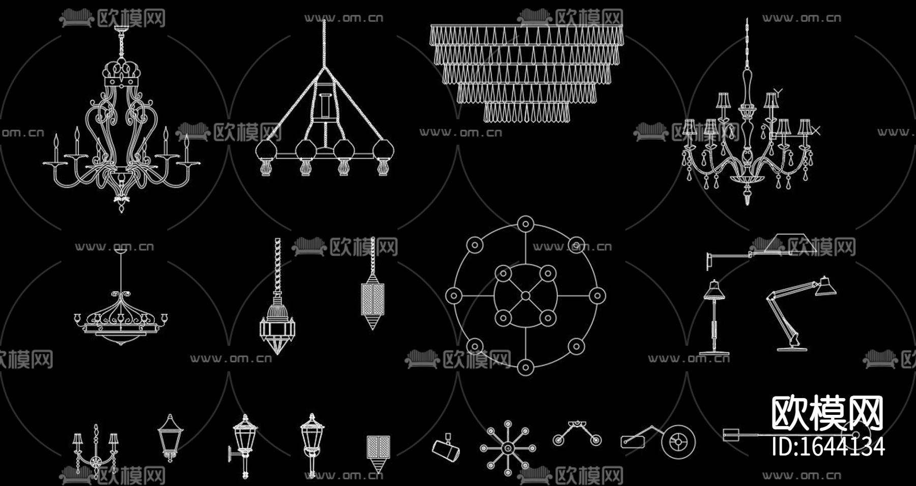 灯具cad图库下载（渲染图2）