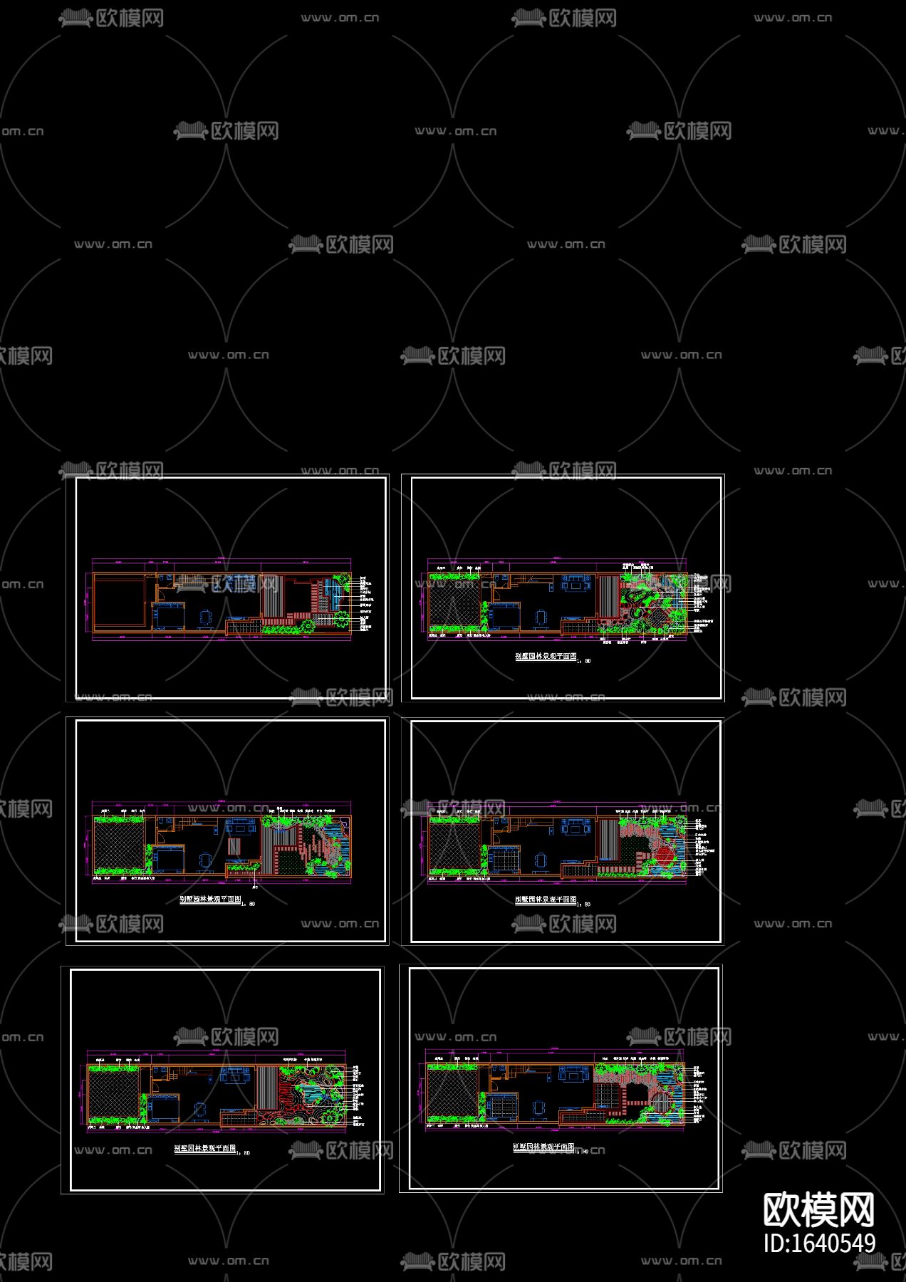 庭院景观cad平面图下载（渲染图2）