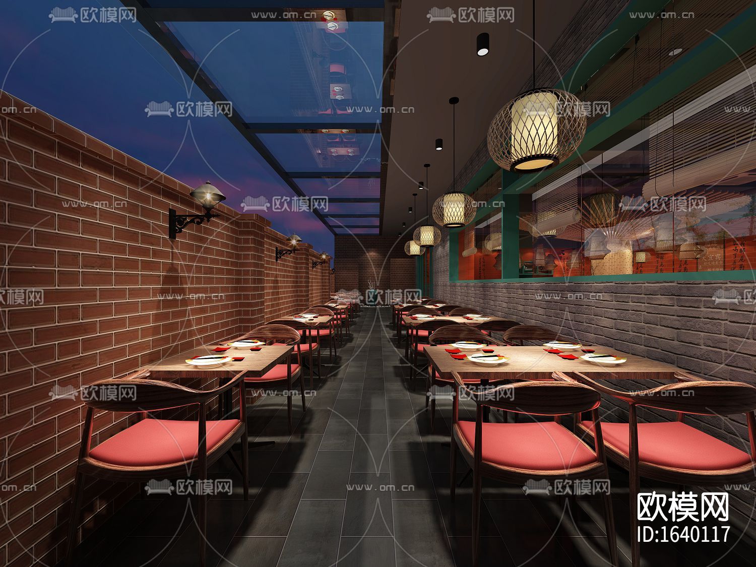 烤肉店cad施工图下载（渲染图7）