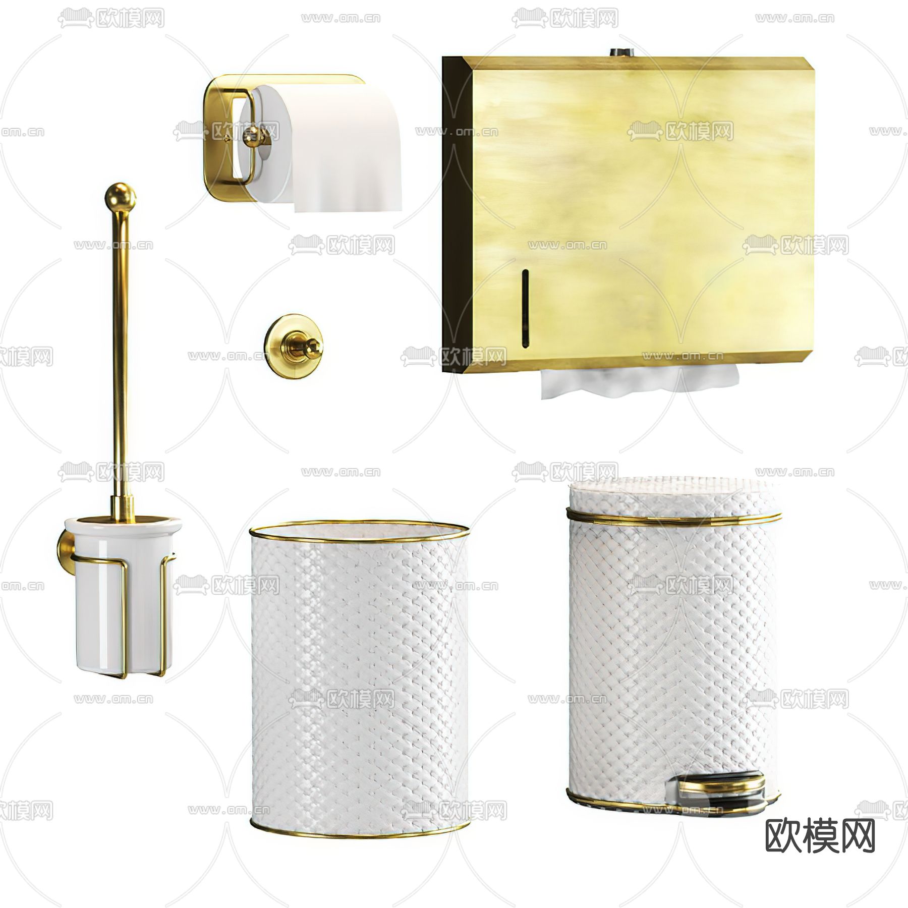 现代轻奢洗手间用品3d模型