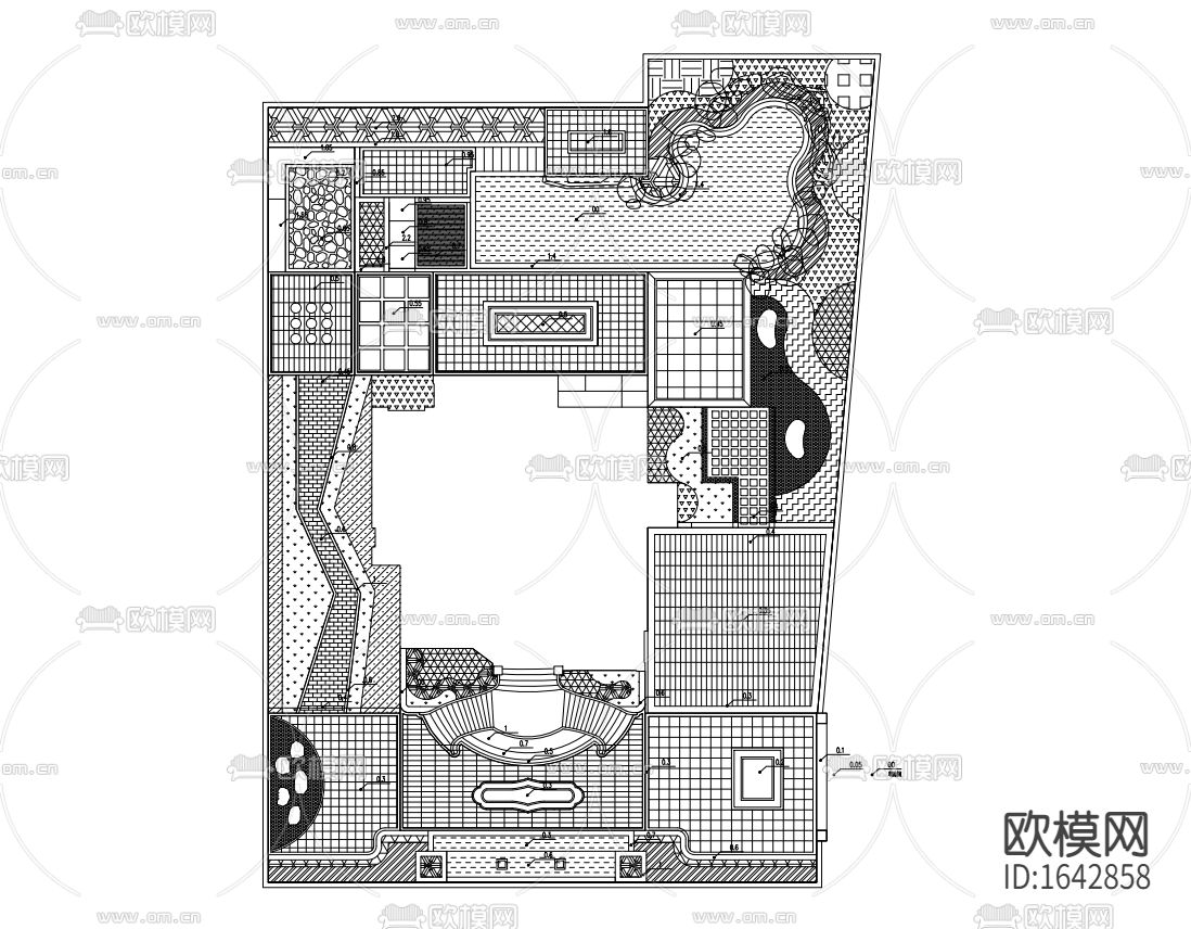 新中式别墅花园景观施工图设计下载（渲染图5）