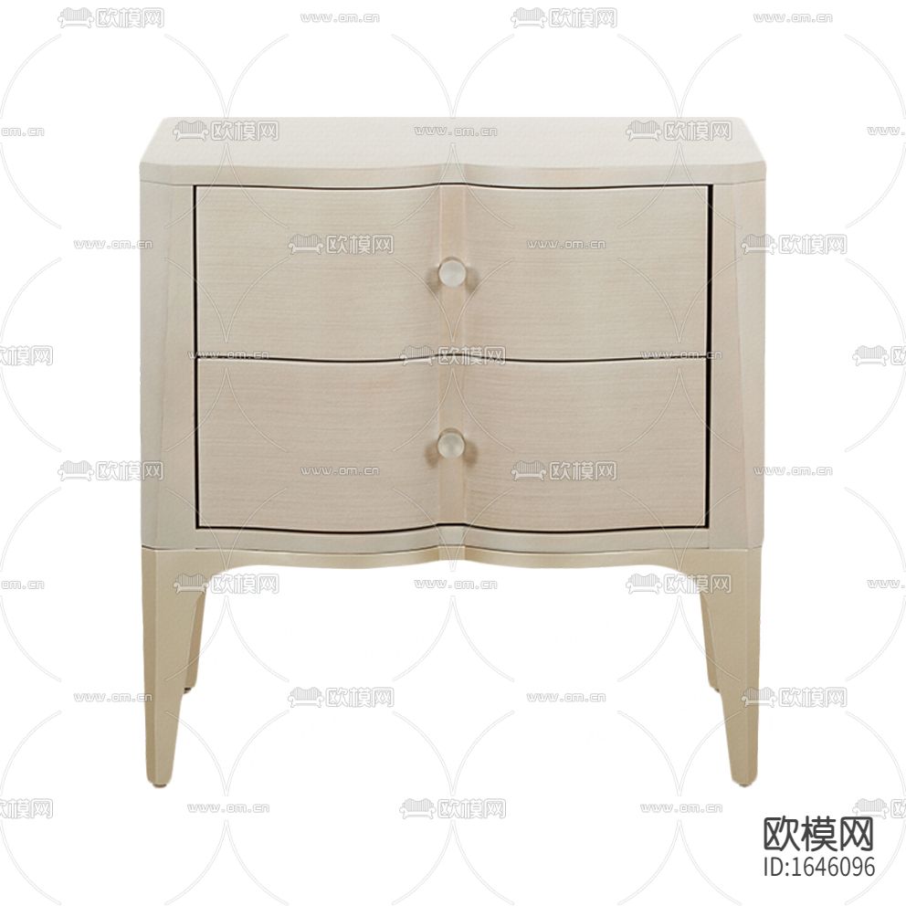 美式简约弧形实木床头柜下载