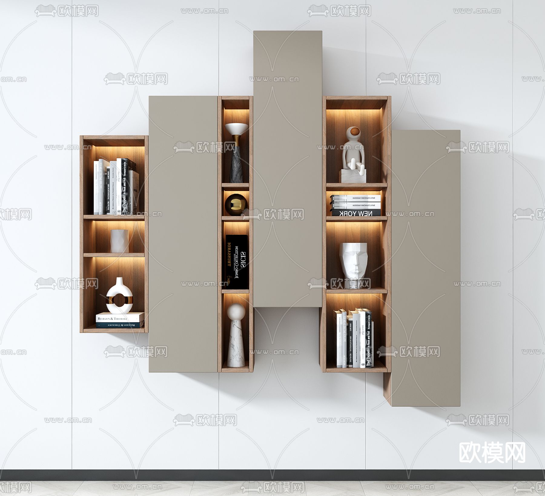 现代装饰柜壁柜3d模型