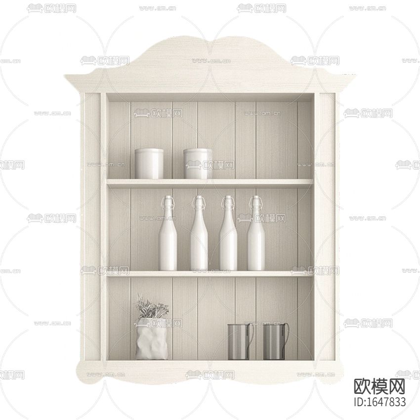 北欧简约白色实木壁柜