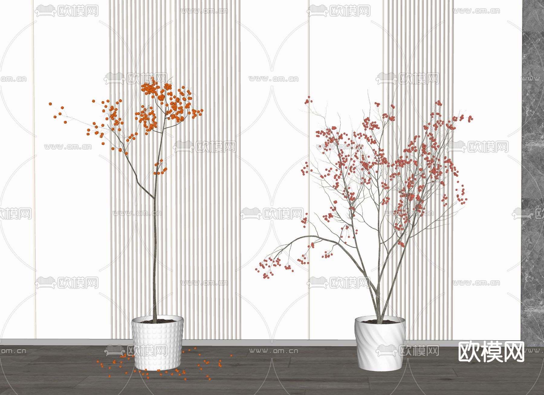 新中式盆栽su模型下载（渲染图2）