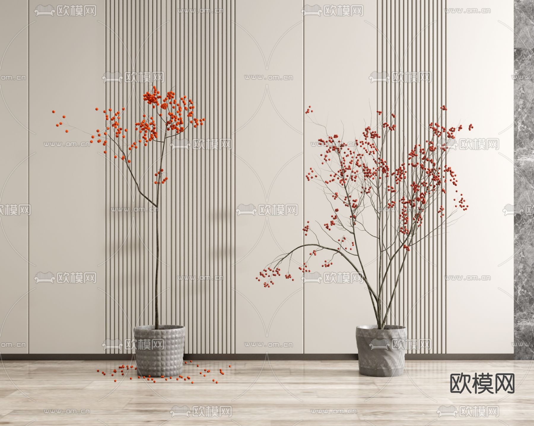 新中式盆栽su模型下载（渲染图1）