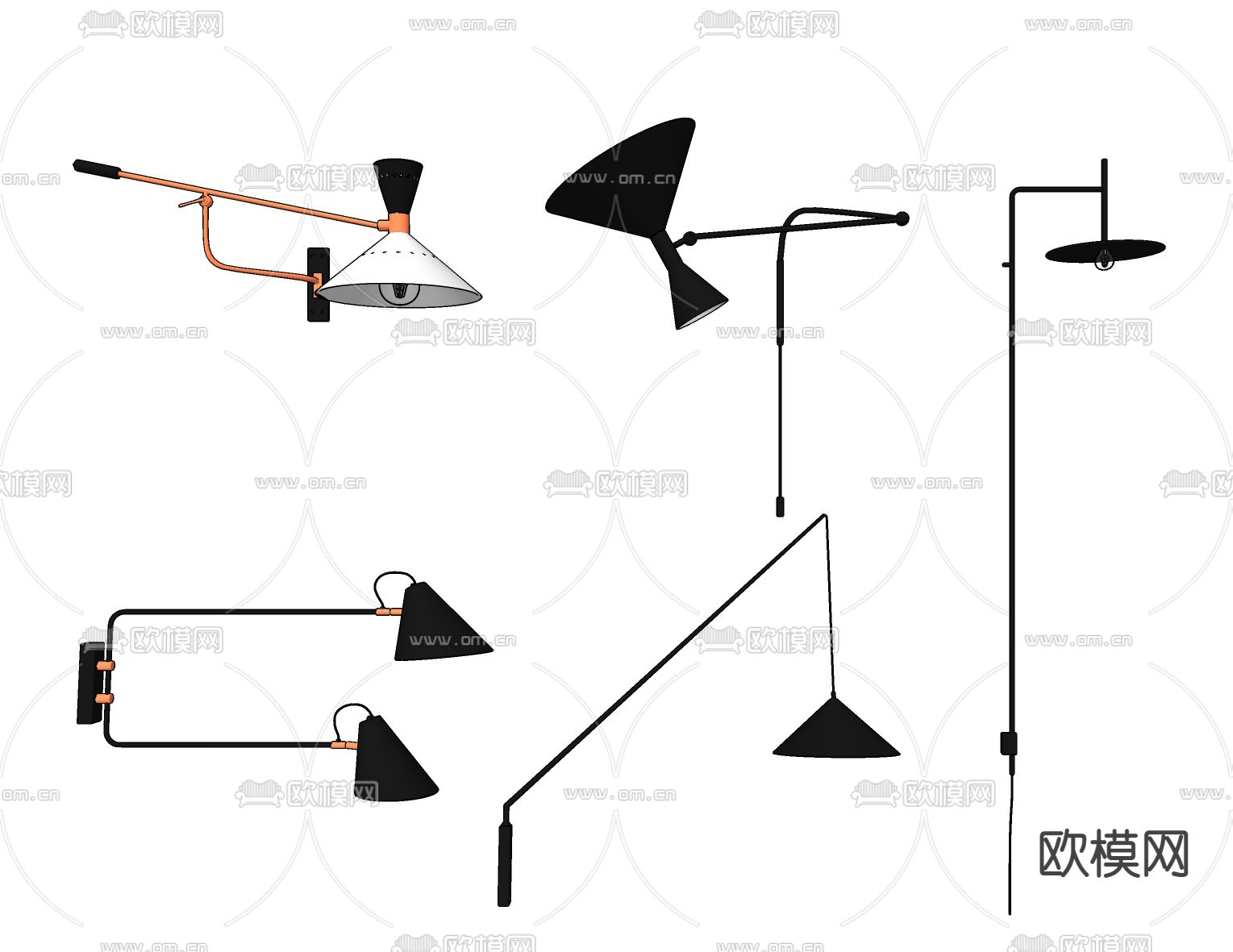 现代轻奢壁灯su模型下载（渲染图2）