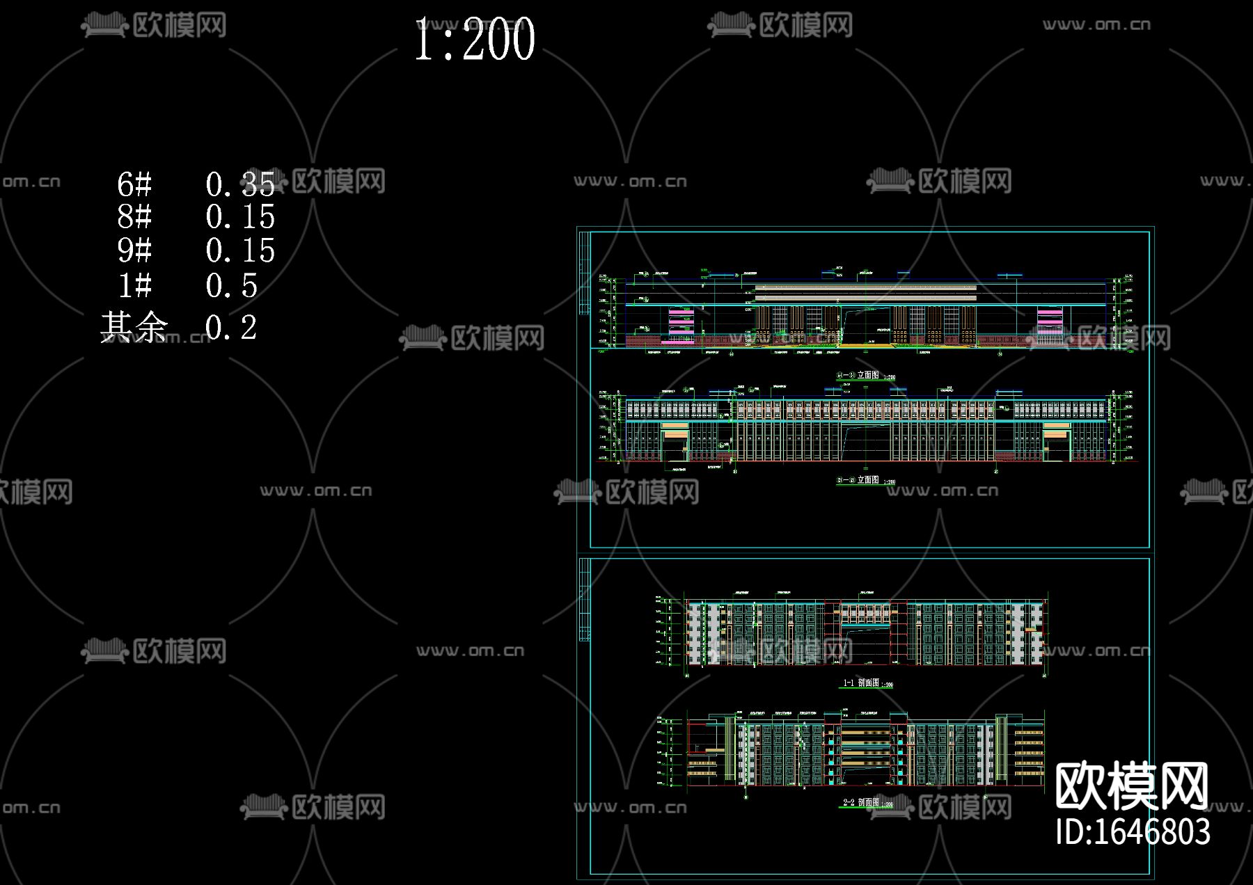 职业技术学院建筑施工图下载（渲染图2）