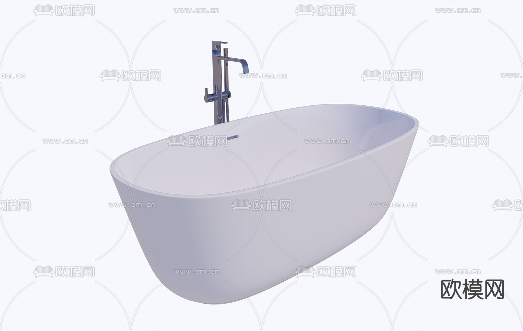 现代浴缸su模型下载（渲染图1）