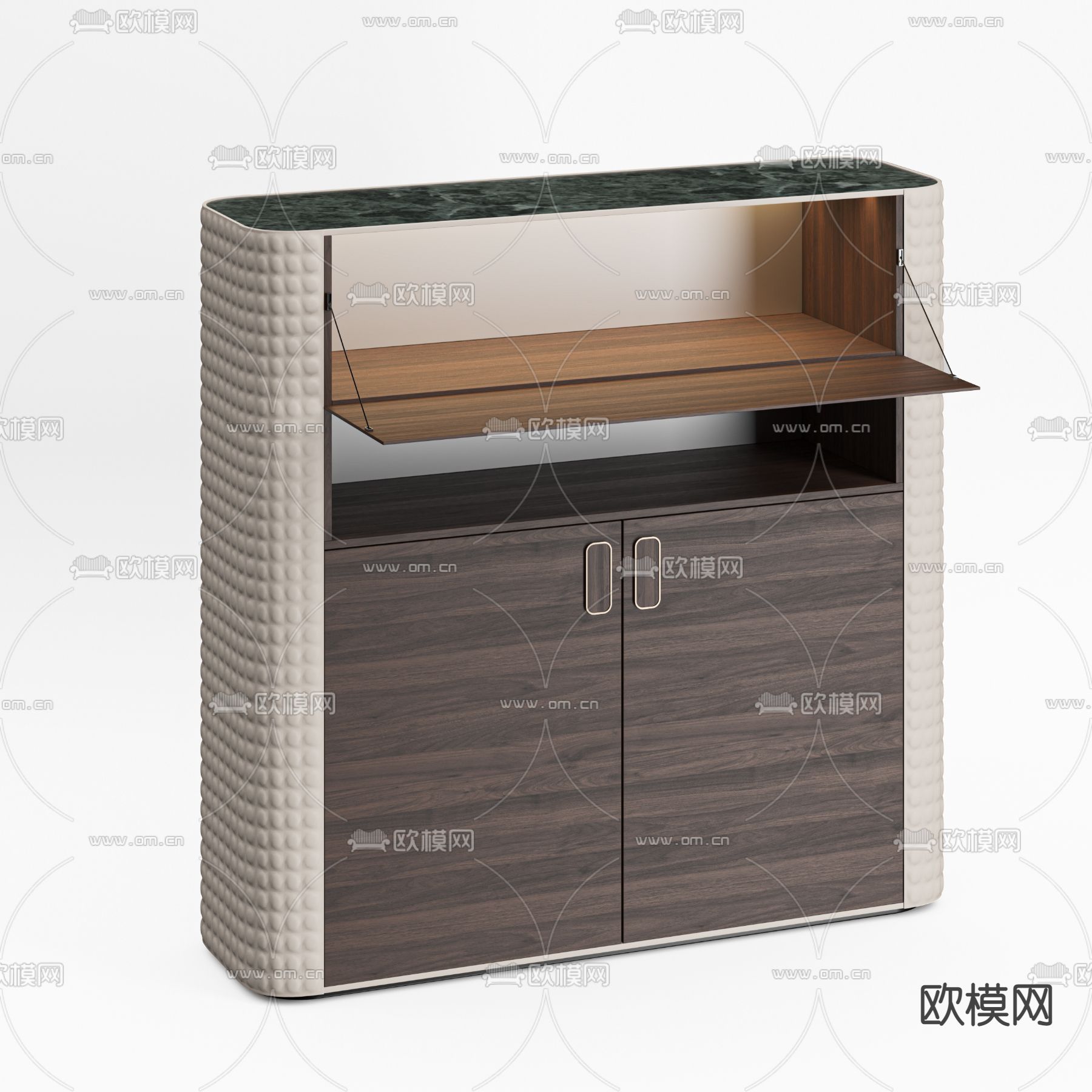 后现代实木边柜3d模型下载