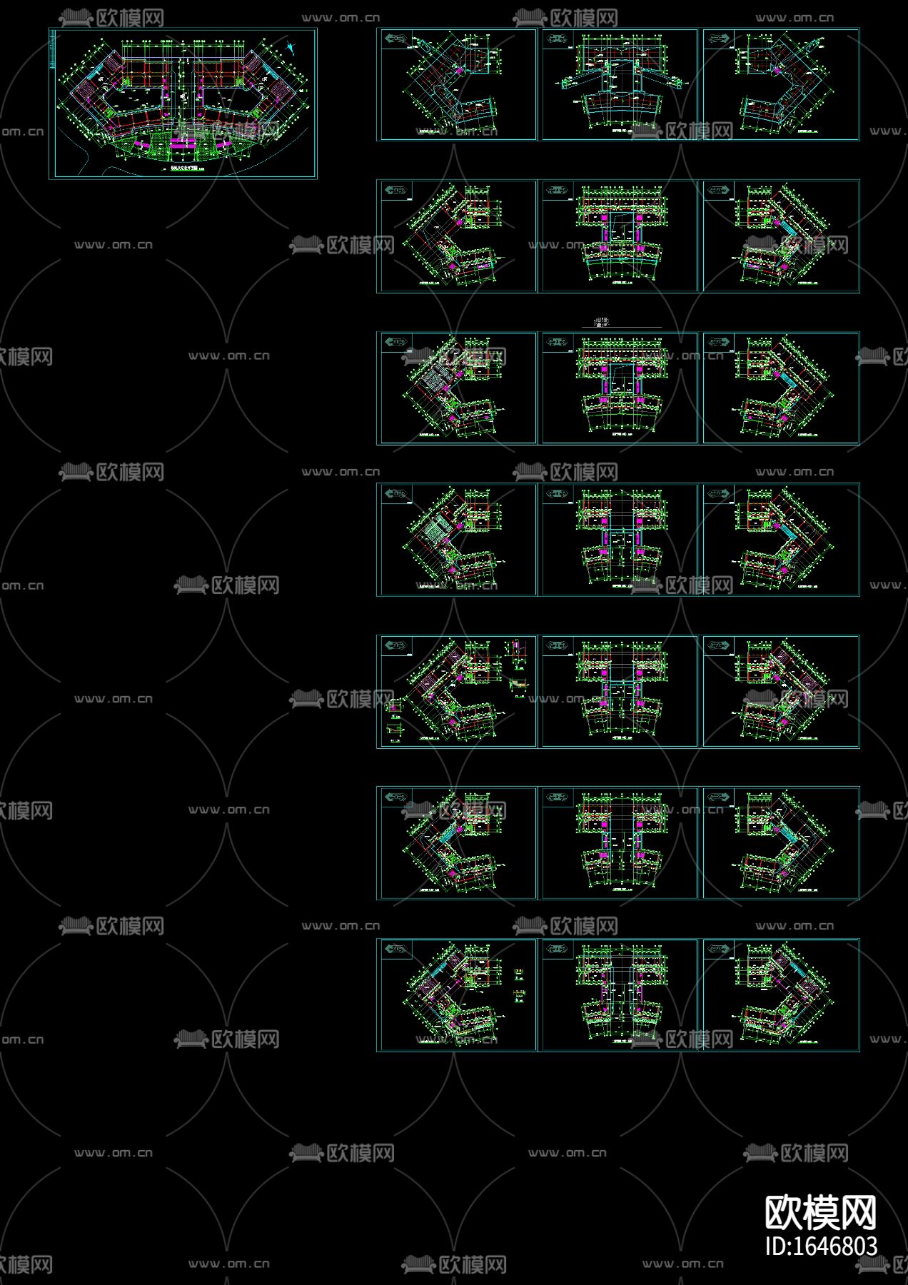 职业技术学院建筑施工图下载（渲染图1）