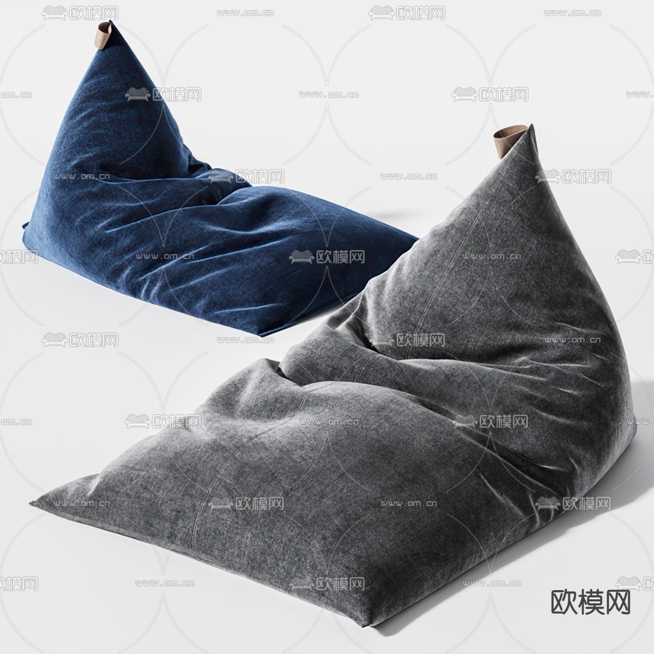 现代布艺懒人沙发3d模型