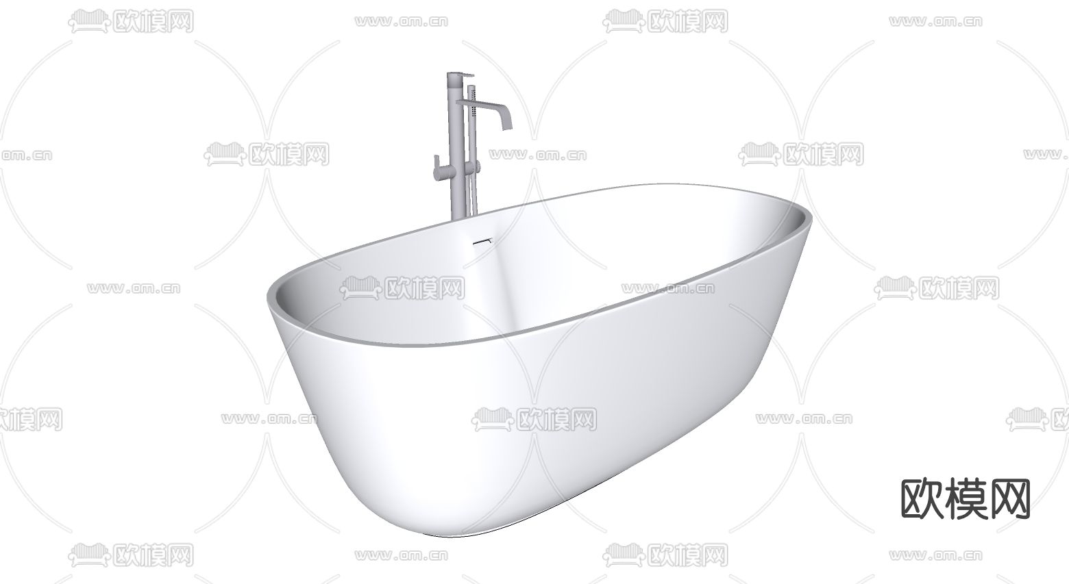 现代浴缸su模型下载（渲染图2）