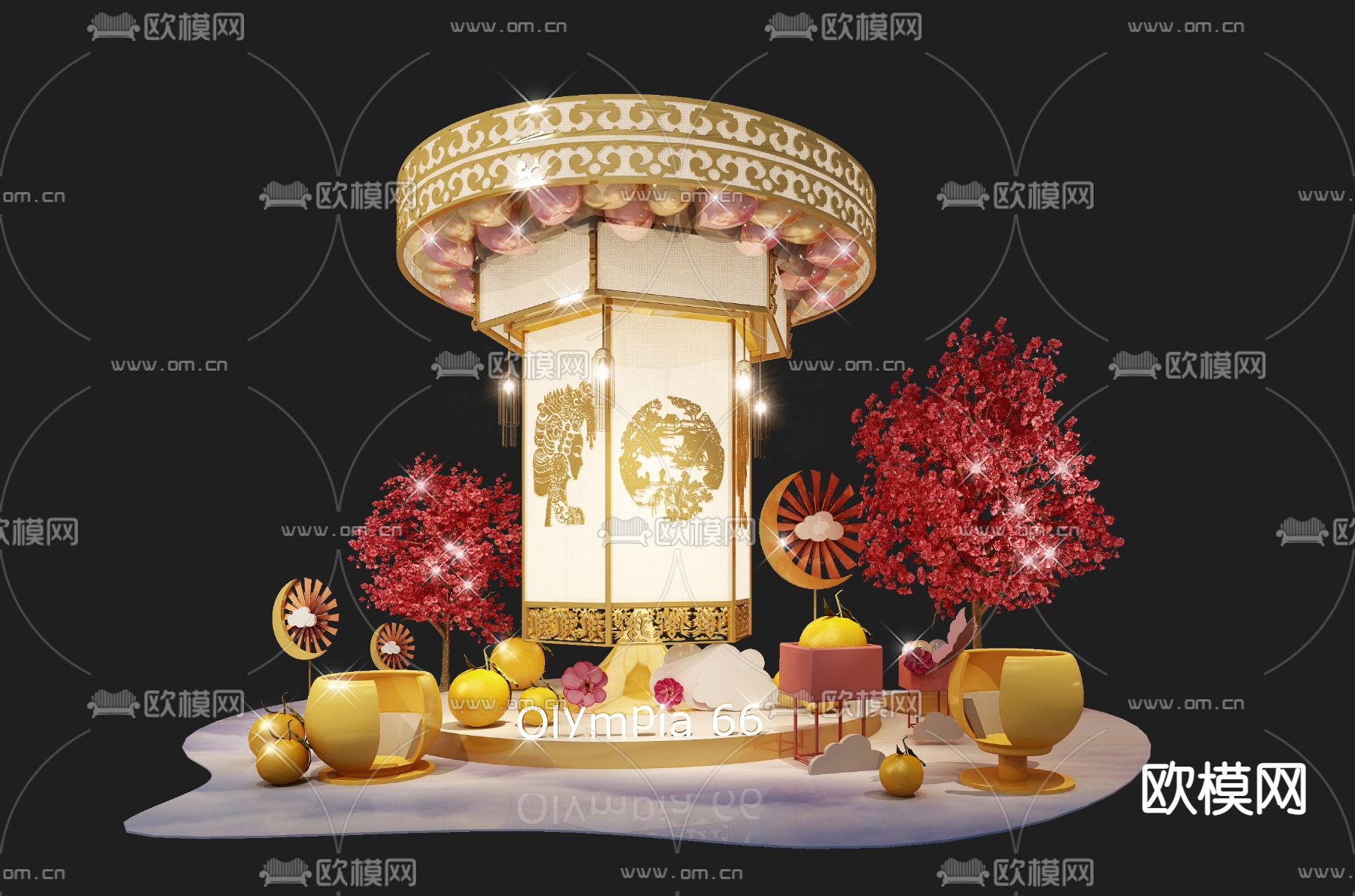 现代商场装饰美陈3d模型