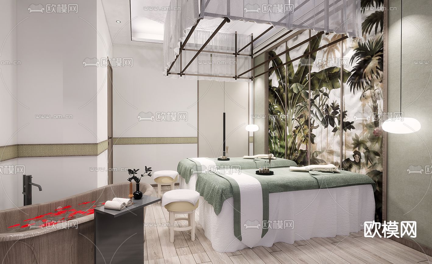 现代SPA会所su模型下载（渲染图1）