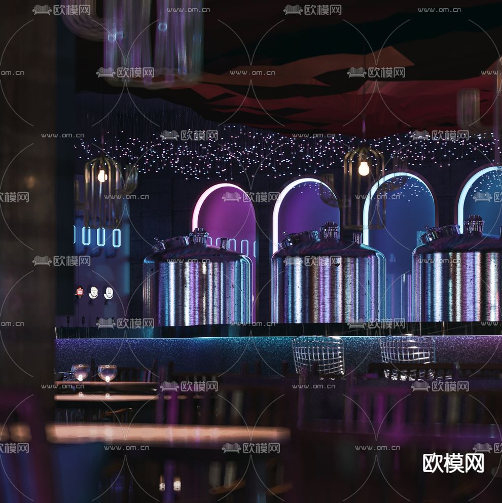 工业风星空酒吧3d模型
