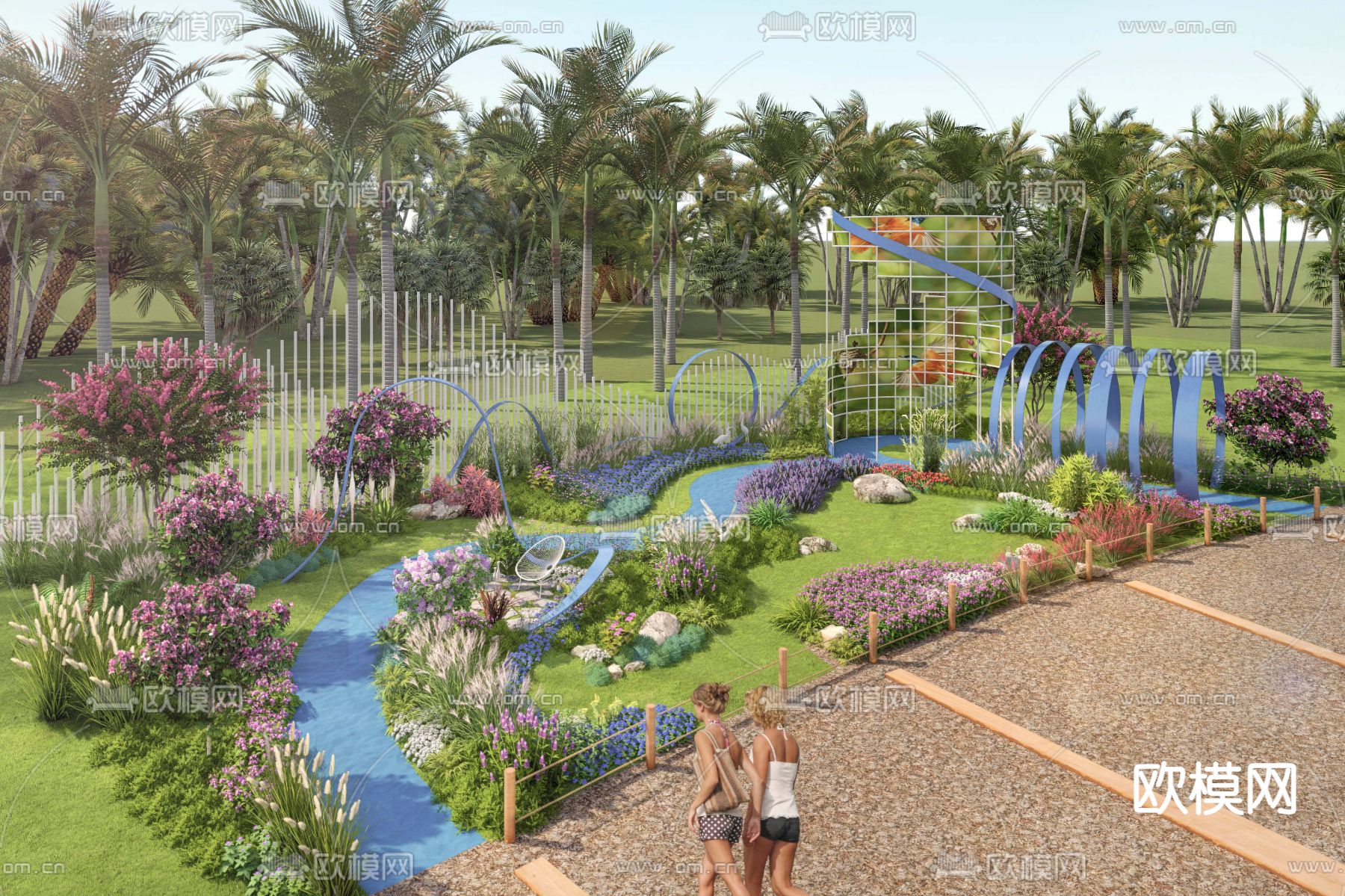 现代公园su模型下载（渲染图1）