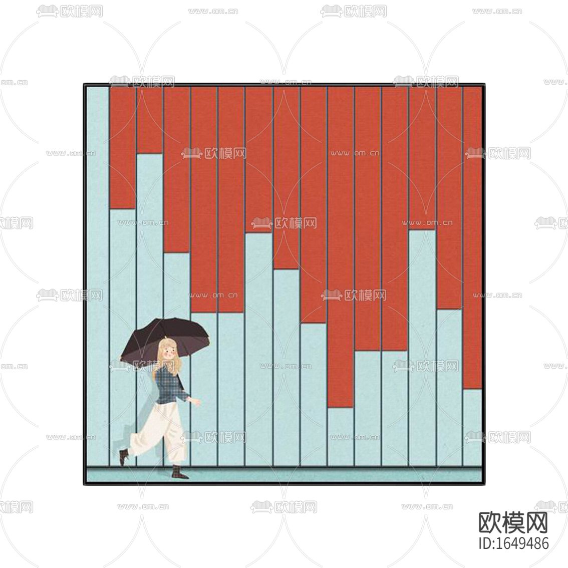 北欧简约几何色块卡通装饰画