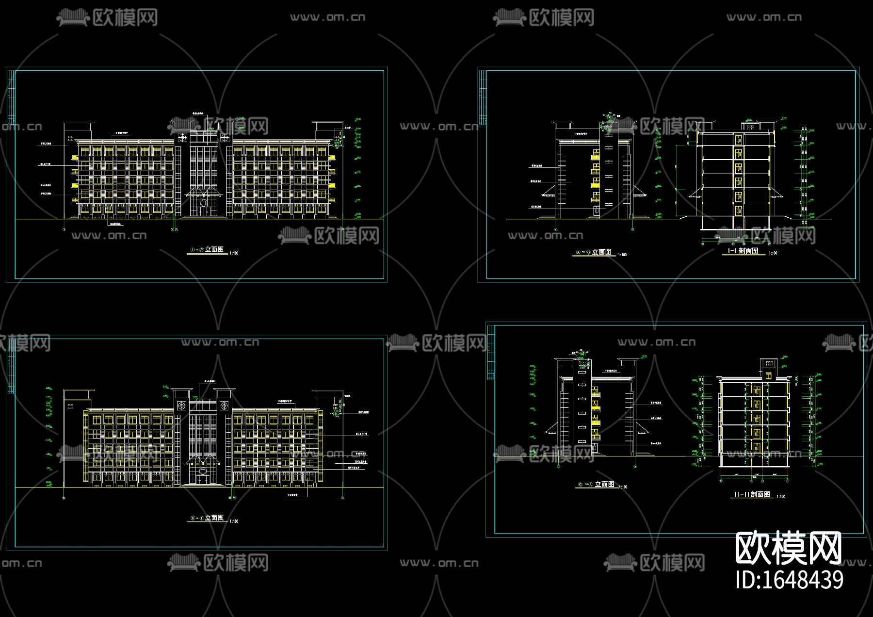 学校综合实验楼cad施工图下载（渲染图7）
