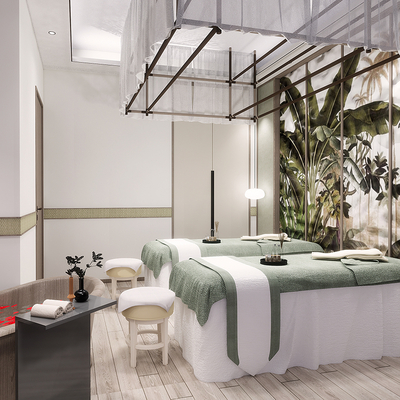  现代SPA会所su模型 