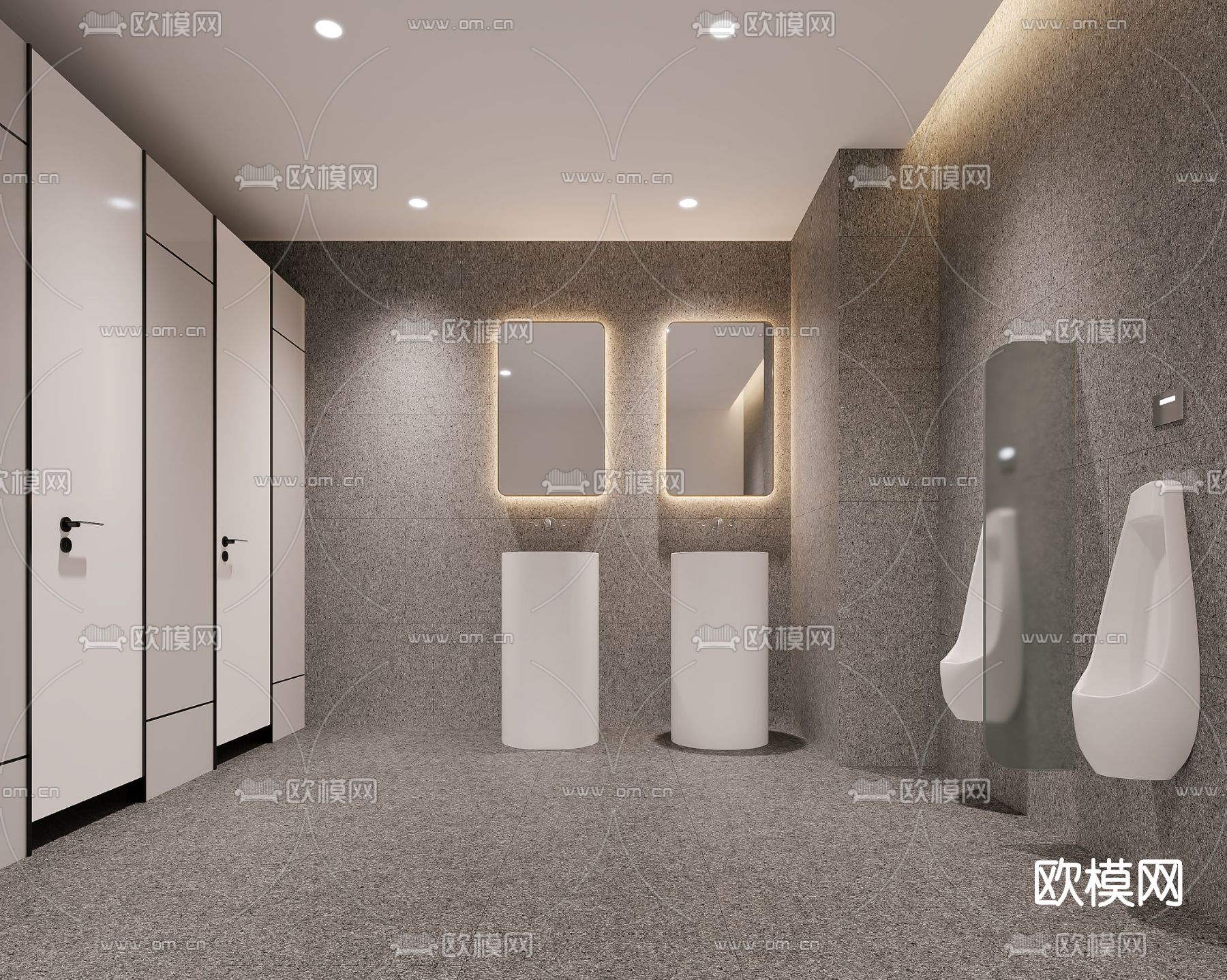 现代公共卫生间3d模型