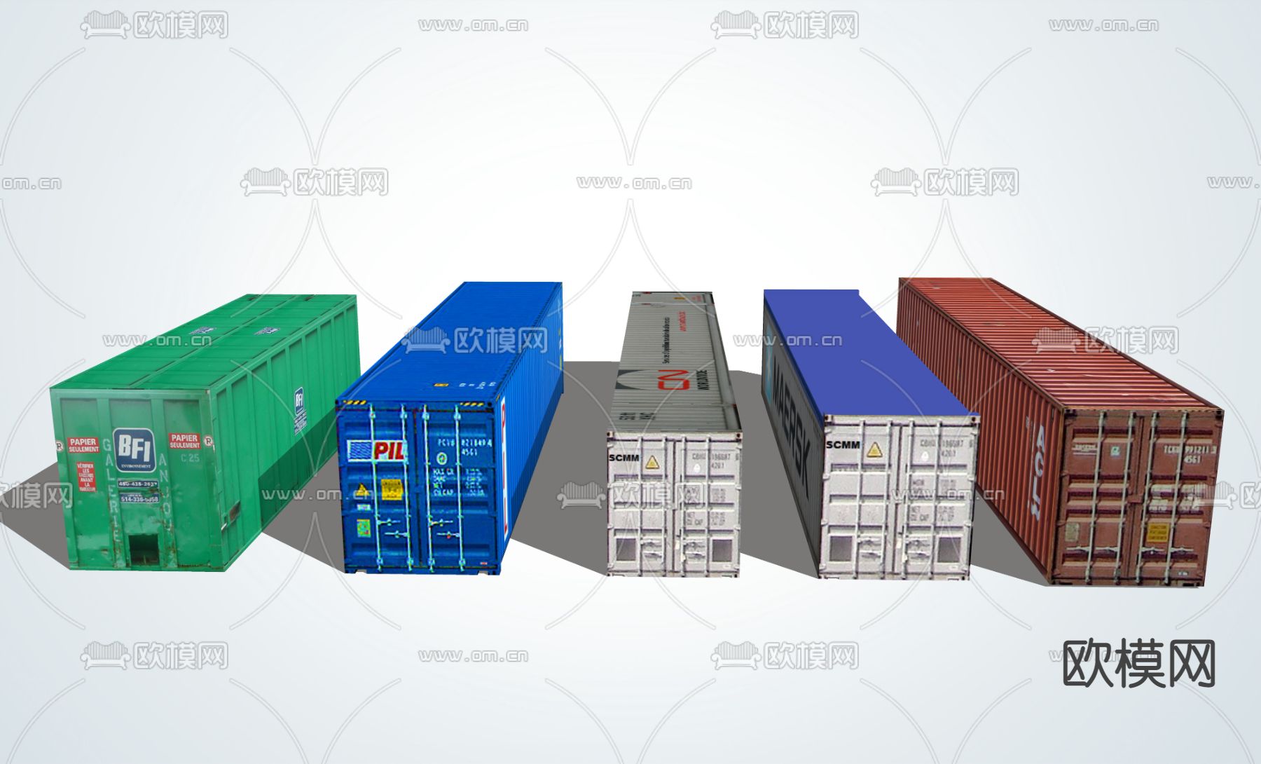 现代集装箱su模型下载（渲染图1）