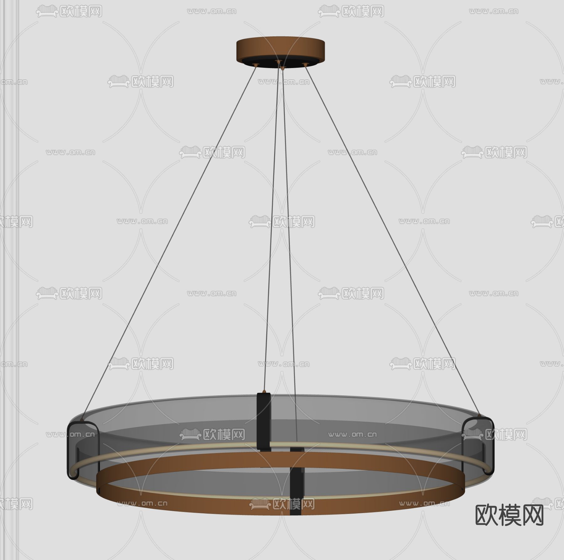 现代轻奢环形吊灯su模型下载（渲染图3）