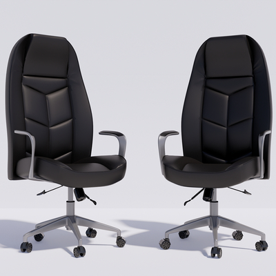  现代皮革办公椅老板椅su模型 