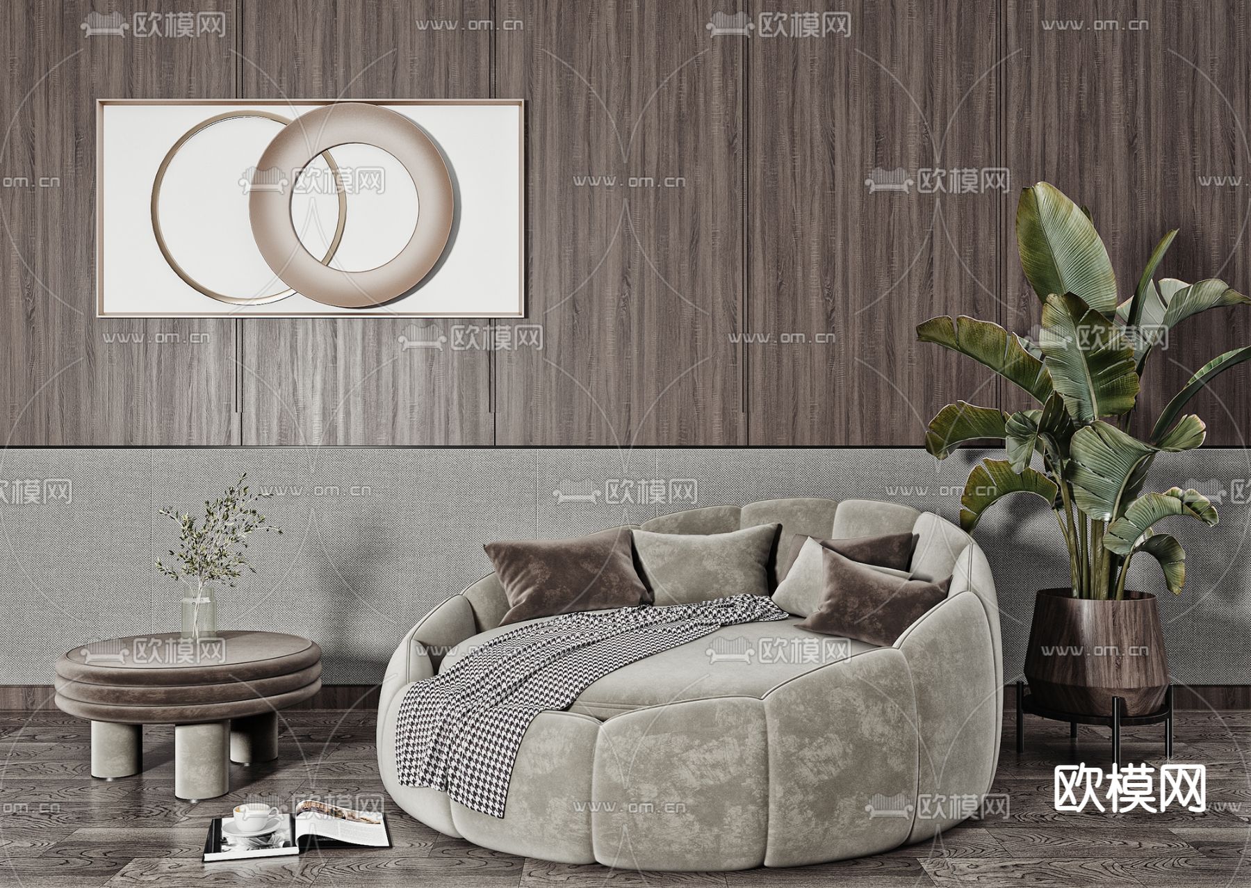 现代布艺懒人沙发3d模型下载