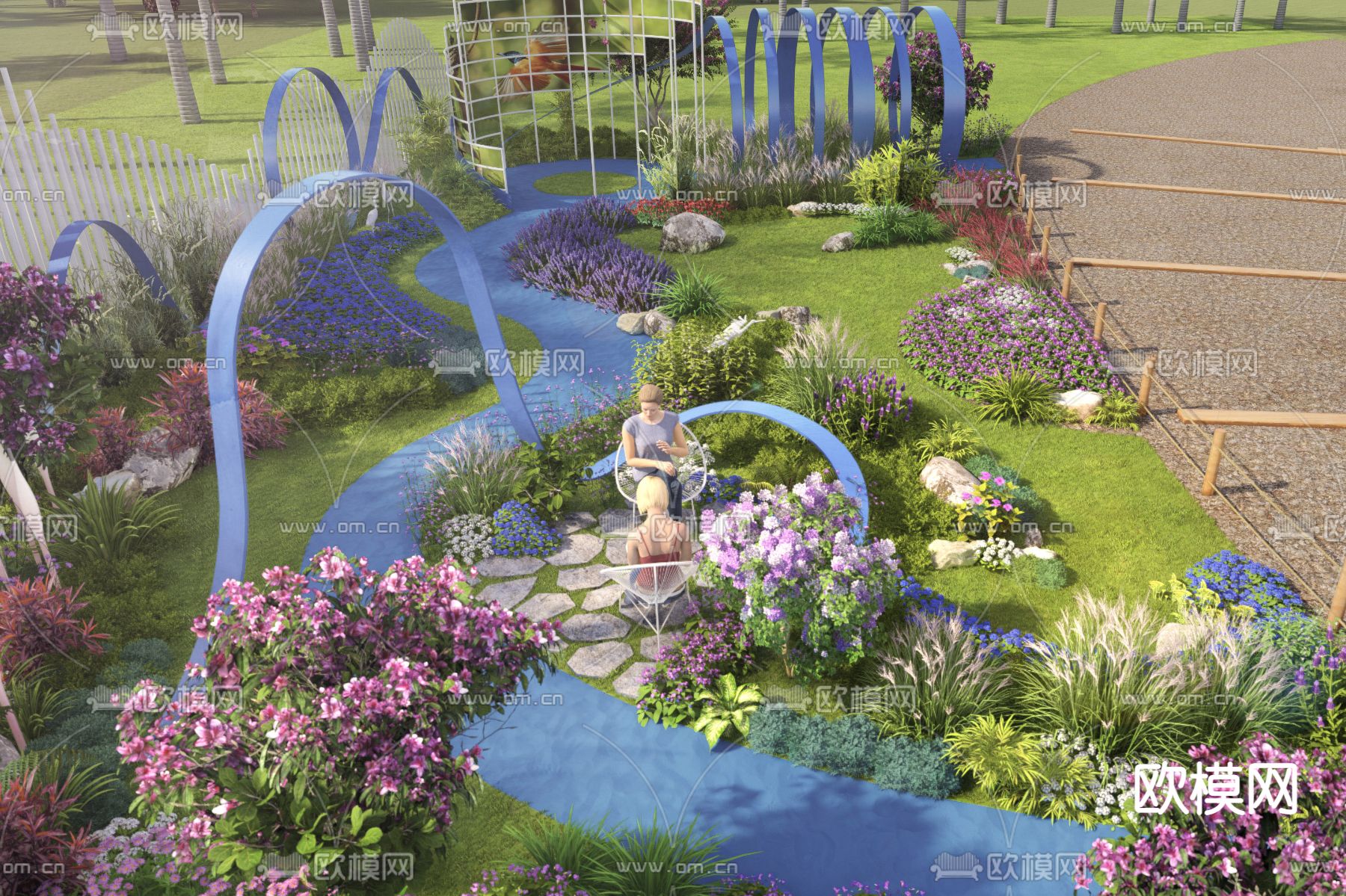 现代公园su模型下载（渲染图2）