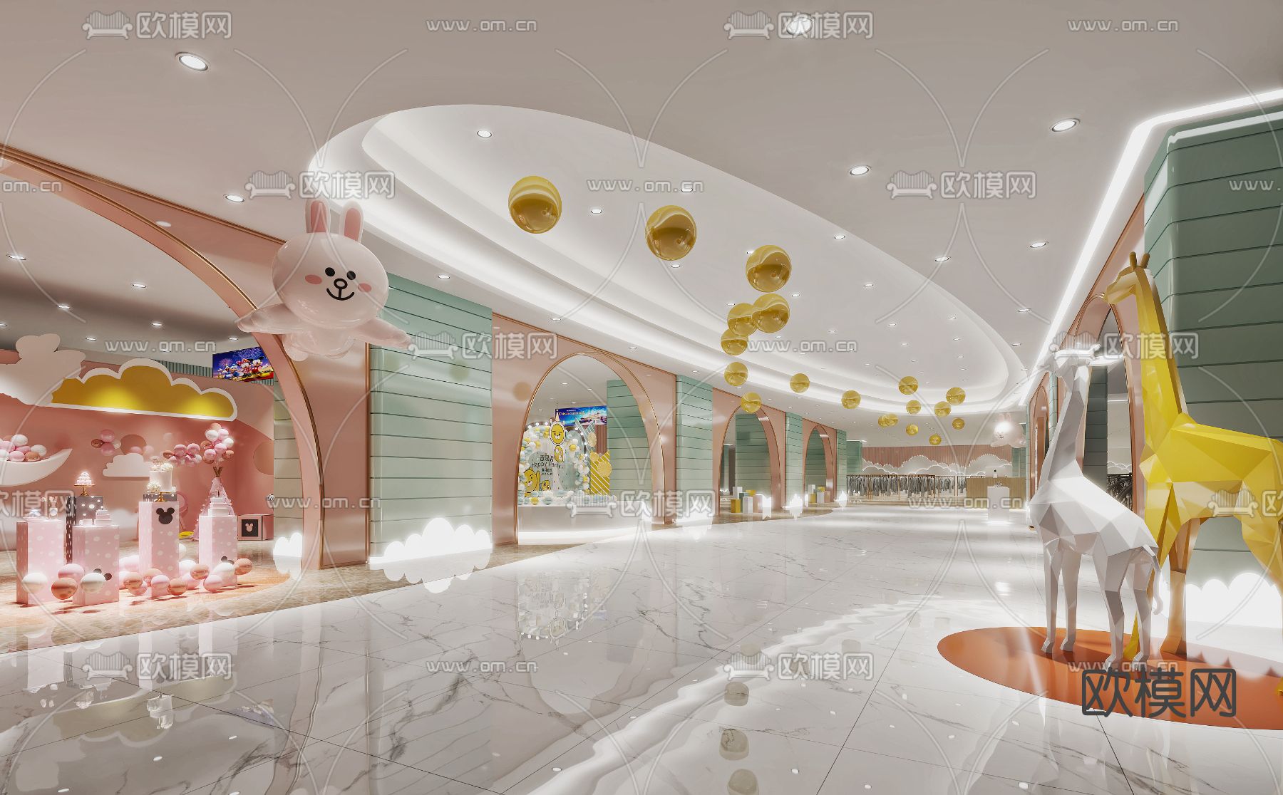 现代商场儿童区3d模型
