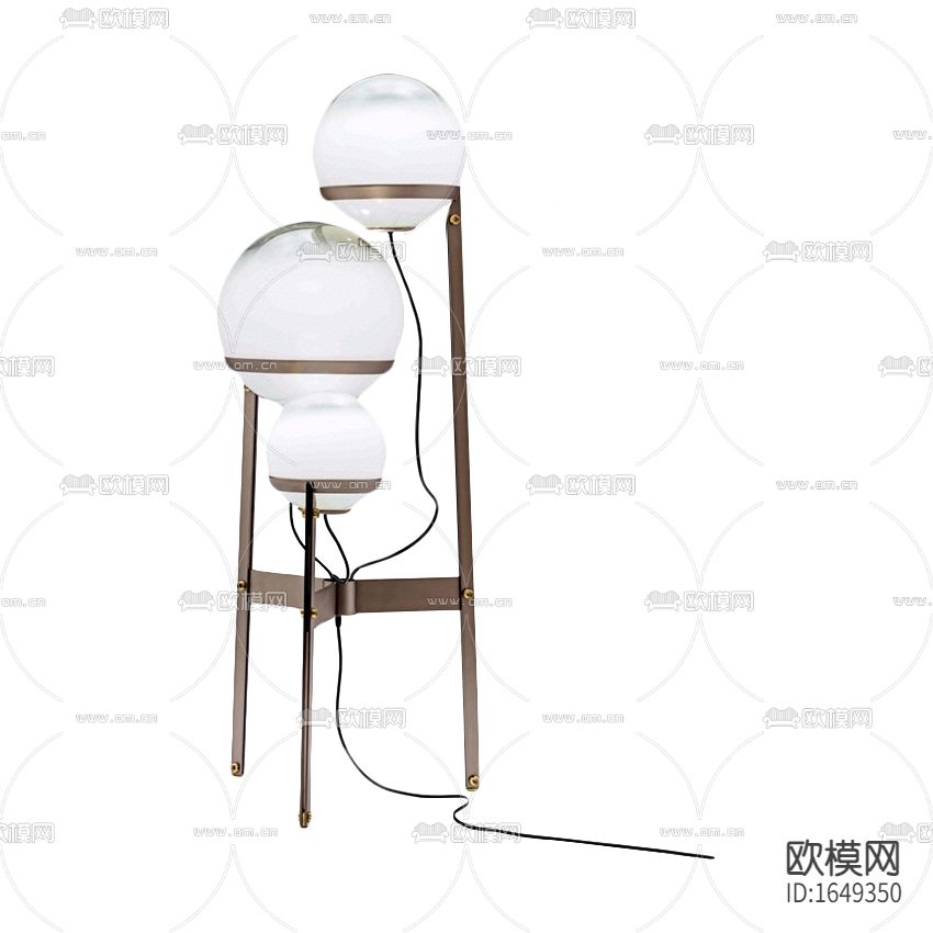 现代轻奢不锈钢玻璃球落地灯下载