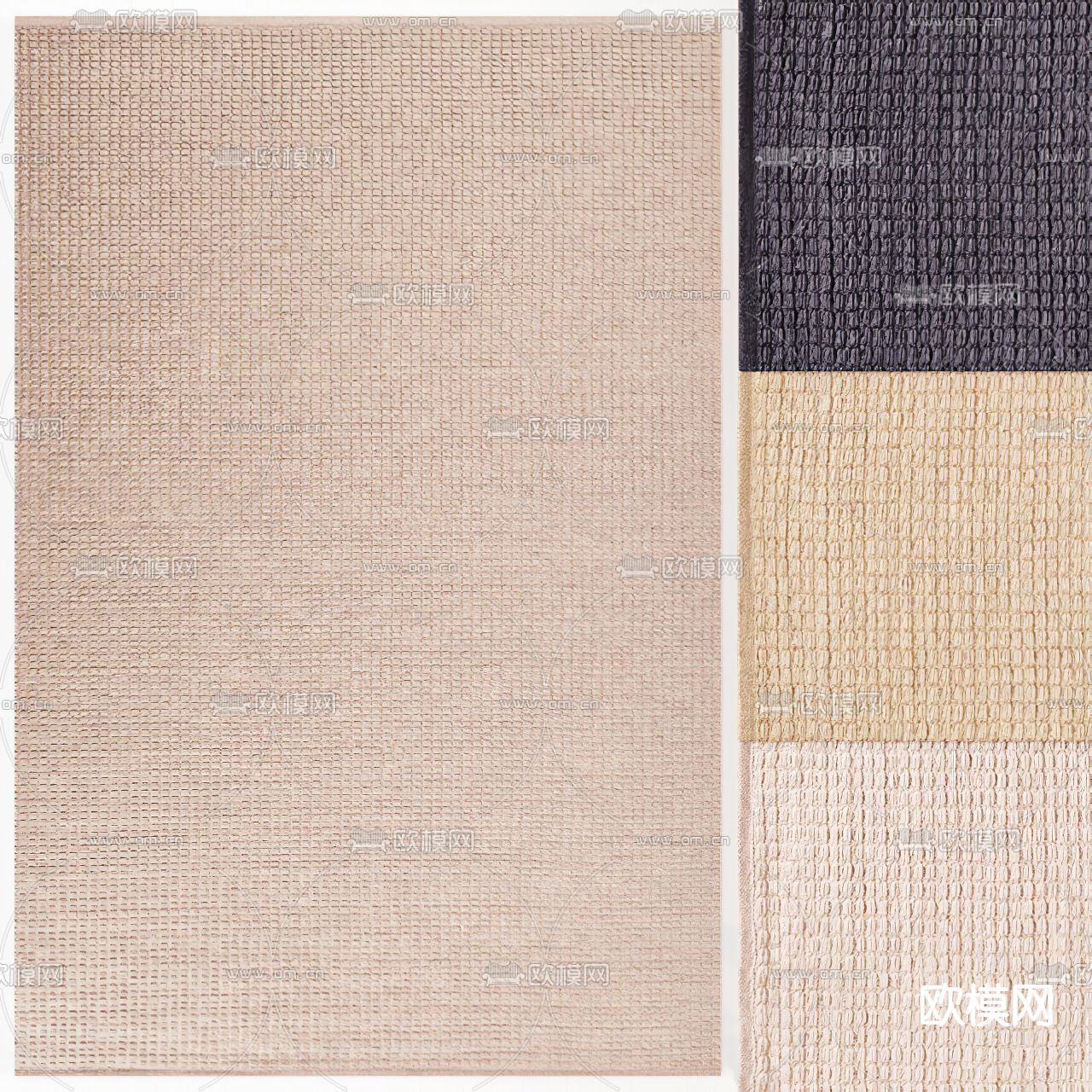 现代布艺地毯3d模型下载