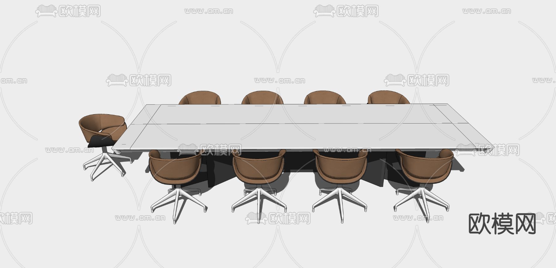 现代简约会议桌椅su模型下载