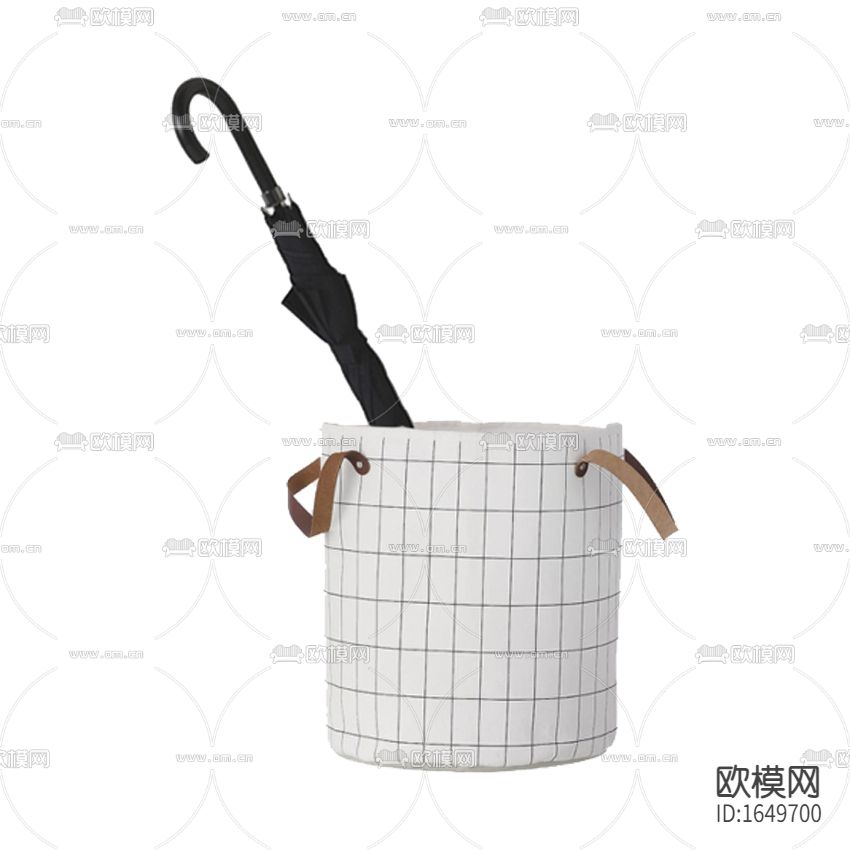 北欧简约格纹布艺收纳篮