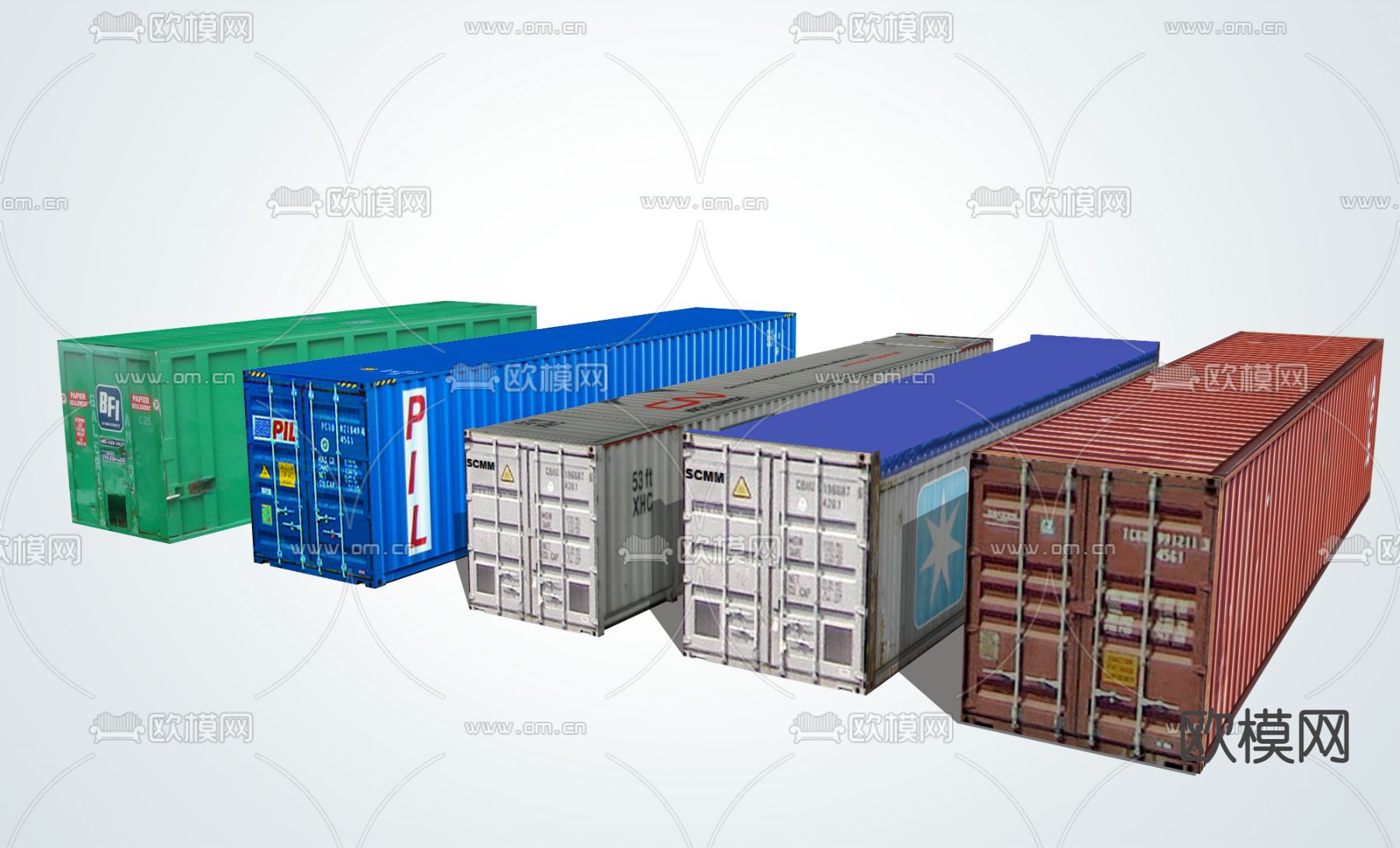现代集装箱su模型下载（渲染图2）