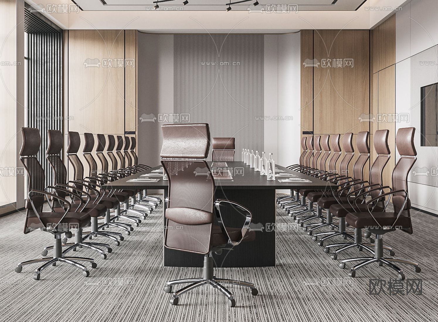 现代会议室3d模型下载（渲染图1）