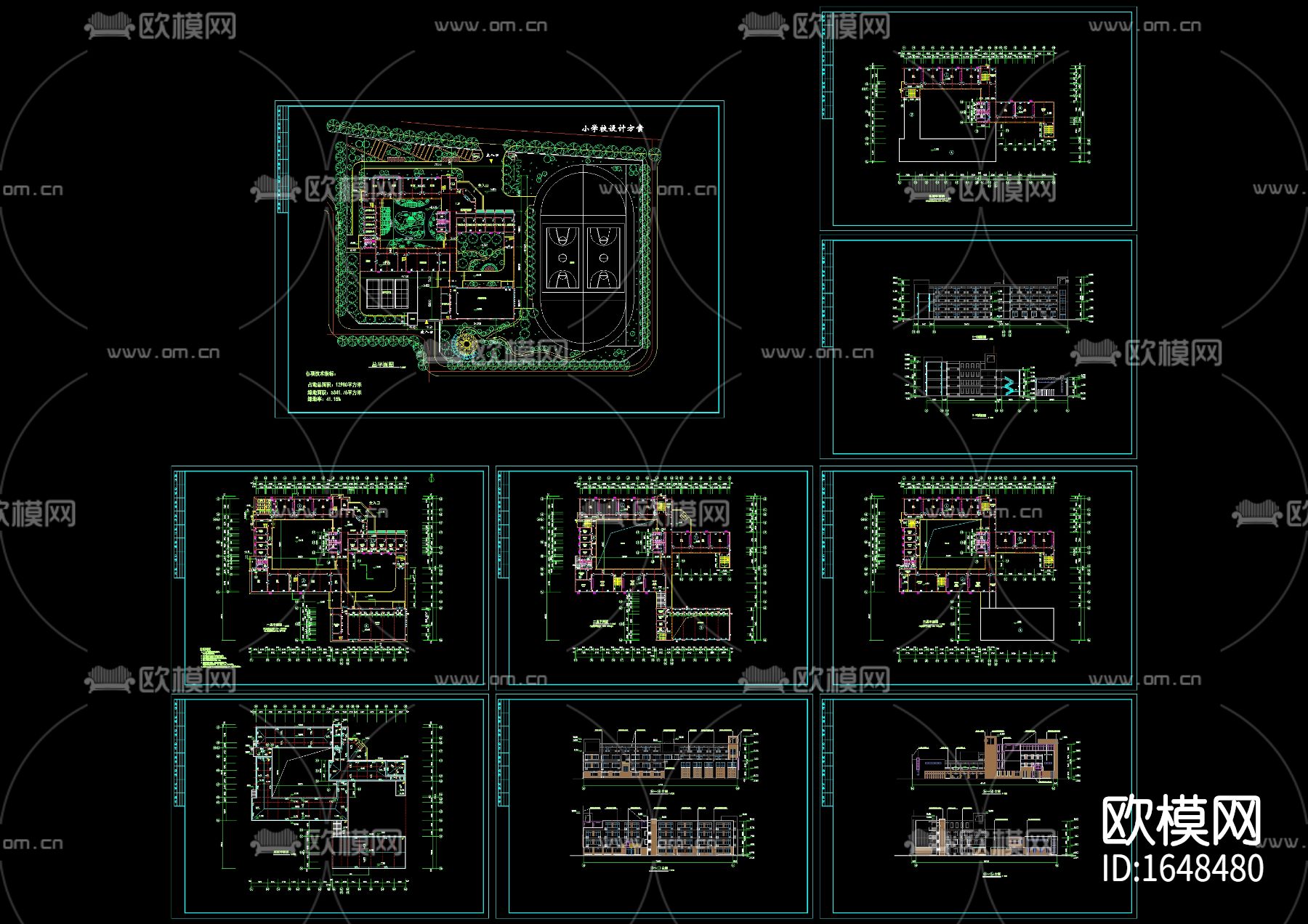 小学教学楼cad施工图下载