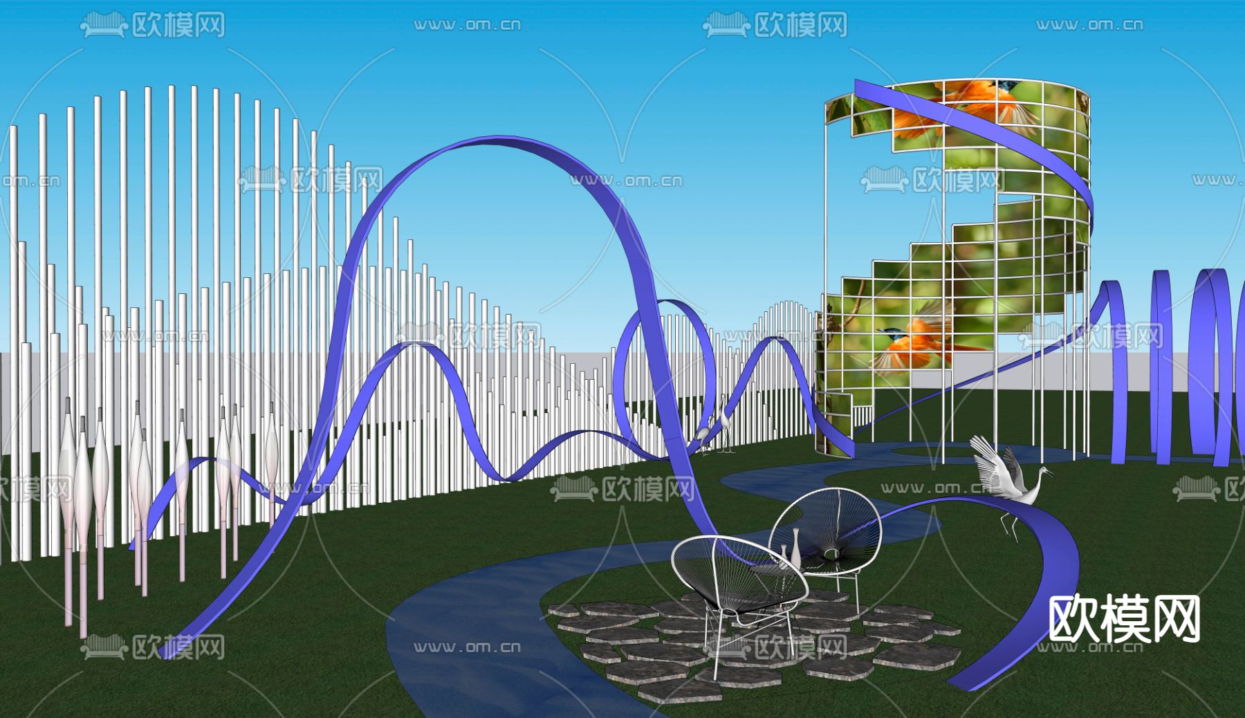 现代公园su模型下载（渲染图4）
